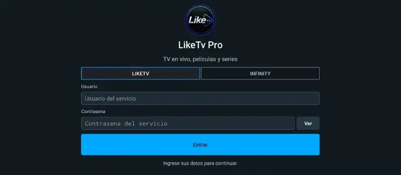 LIKETV PRO login